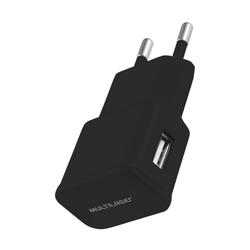 Carregador USB Multilaser 5V 2.1A Preto s/ Cabo - Compumaq